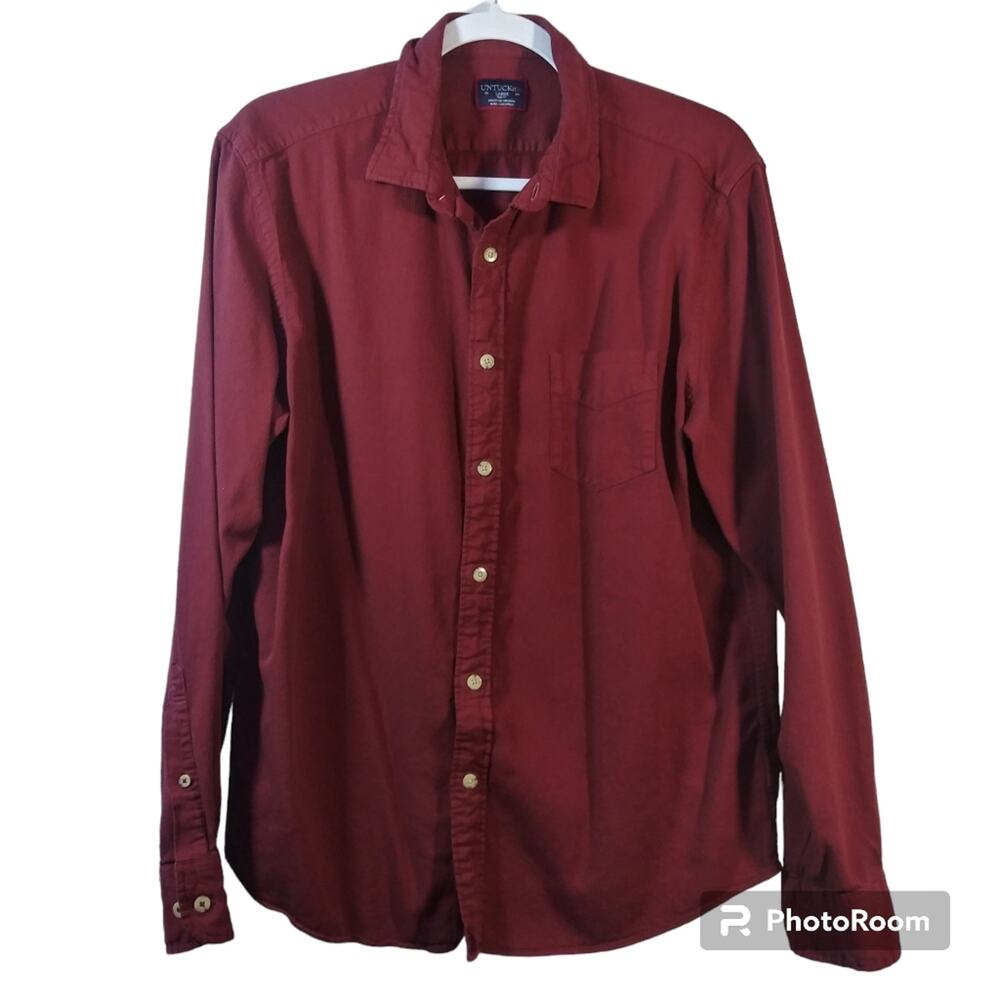 UNTUCKit Men's Rohan Dre Long-Sleeve Button-down Shirt Slim Fit Size L
